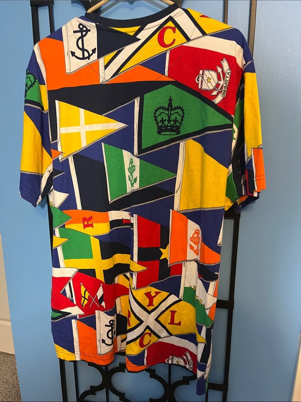 Polo Ralph Lauren RLYC Yacht Club Flag All-Over Print T-Shirt Multi Men's, Sz L